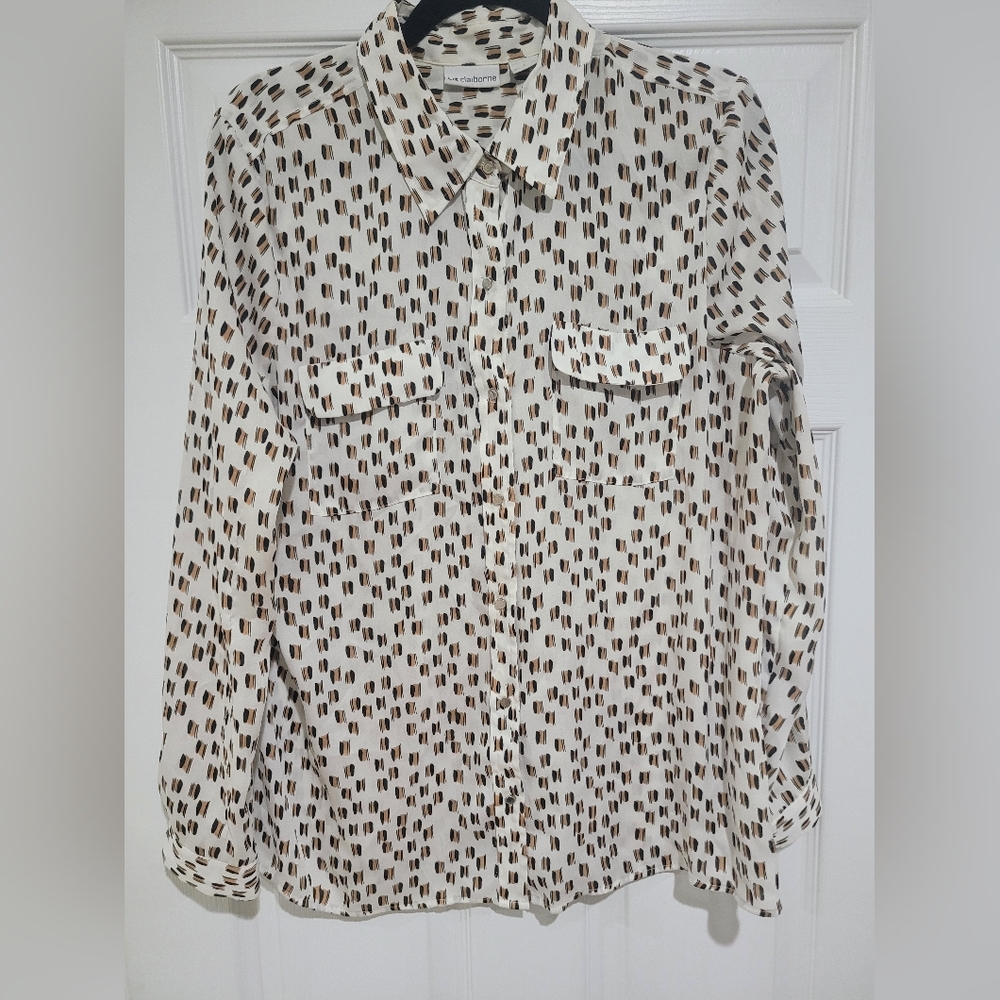 Liz Claiborne long sleeve silky blouse